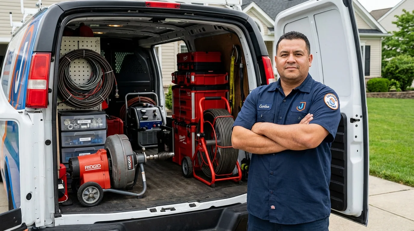 Professional drain cleaning equipment and Johns Plumbing LLC plumber in Valhalla
